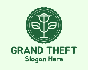 Floristry - Green Plant Badge logo design