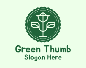 Green Plant Badge logo design