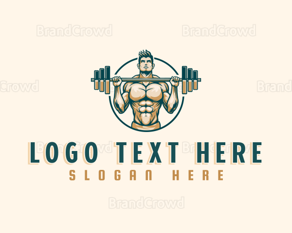 Weightlifting Barbell Fitness Logo