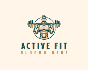 Fit - Weightlifting Barbell Fitness logo design