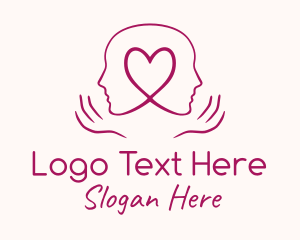 Dating - Human Head Heart logo design