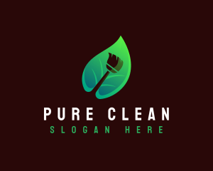 Cleaning Broom Housekeeping logo design