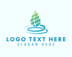Hydraulic - Organic Aqua Leaf logo design