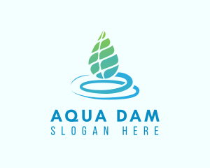 Organic Aqua Leaf logo design