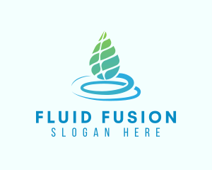 Organic Aqua Leaf logo design