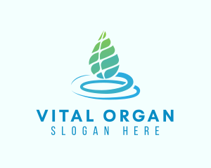 Organic Aqua Leaf logo design