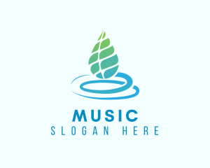 Fluid - Organic Aqua Leaf logo design