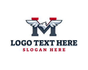 Veteran - Patriot Bird Politics Letter M logo design