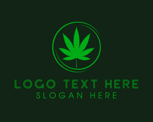 Marijuana - Ganja Herbal Leaf logo design