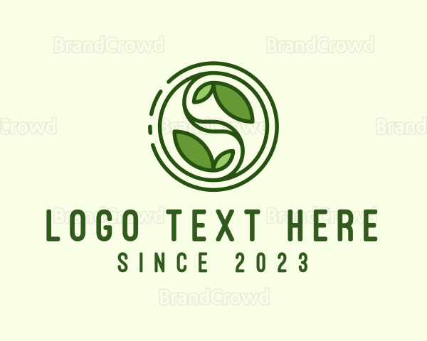 Herbal Tea Leaves Letter S Logo