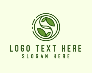 Herbal Tea Leaves Letter S Logo