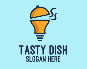 Dish - Cloche Light Bulb logo design