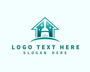 Makeover - House Broom Sweep Cleaning logo design