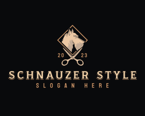 Schnauzer - Dog Grooming Scissors logo design