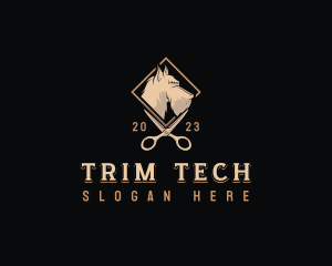 Trim - Dog Grooming Scissors logo design