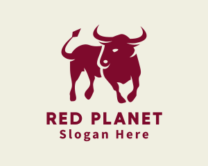 Red Wild Bull logo design