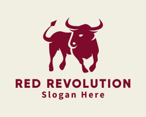 Red Wild Bull logo design