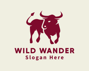 Red Wild Bull logo design