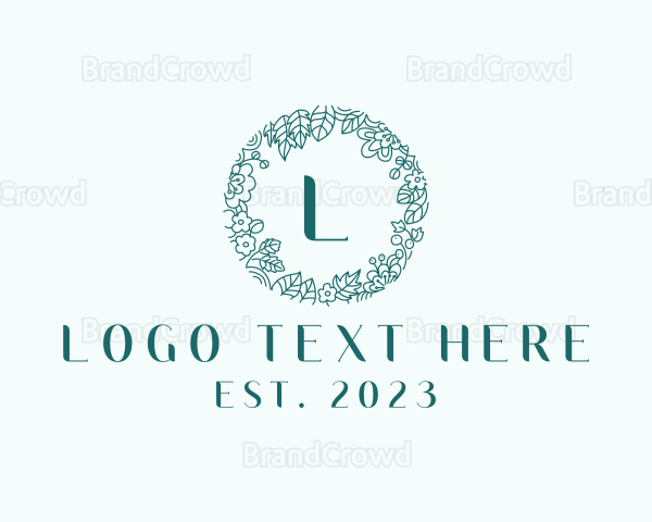 Ornate Floral Wreath Logo