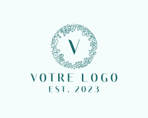 Ornate Floral Wreath Logo