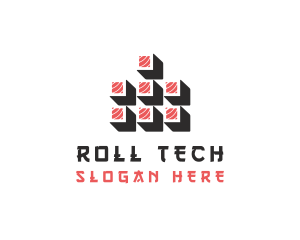Roll - Tuna Sushi Roll logo design