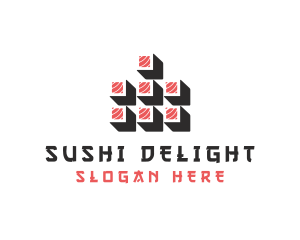 Sushi - Tuna Sushi Roll logo design