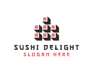 Tuna Sushi Roll logo design