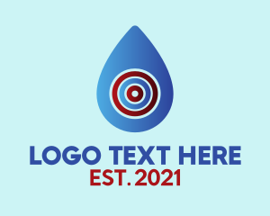 Water Station - Water Drop Target logo design