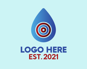 Water Supply - Water Drop Target logo design