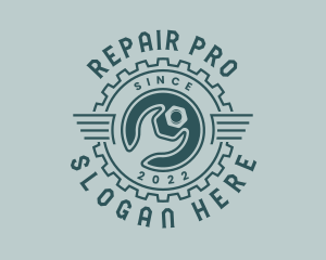 Mechanic Wrench Garage Repair logo design