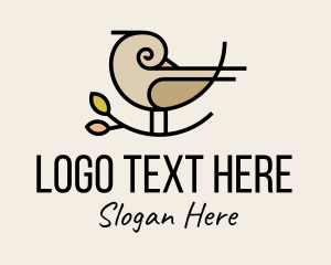 Little - Perched Wild Bird logo design