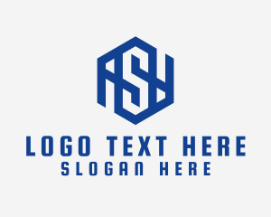 App - Cyber Hexagon Letter S logo design