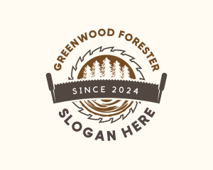 Forest Carpentry Saw logo design