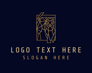 Luxe - Geometric Golden Tiger logo design