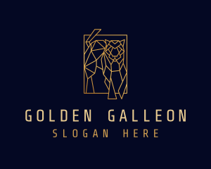 Geometric Golden Tiger logo design