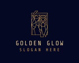 Geometric Golden Tiger logo design