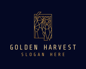 Golden - Geometric Golden Tiger logo design