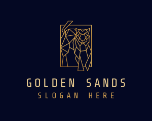 Geometric Golden Tiger logo design