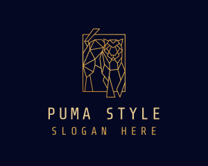 Puma - Geometric Golden Tiger logo design