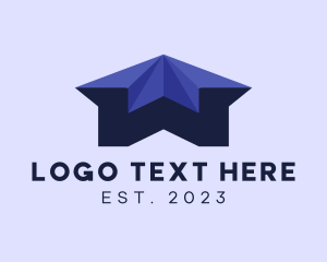 Construction - 3D Purple Home Letter W logo design