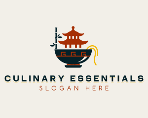 Pagoda Noodles Culinary logo design