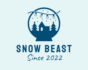 Blue Christmas Snow Globe  logo design