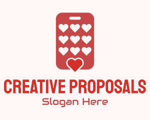 Proposal - Phone Dating App Hearts logo design