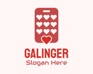 Dating App - Phone Dating App Hearts logo design