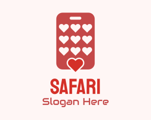 Phone Dating App Hearts logo design