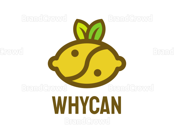 Yin Yang Lemon Fruit Logo