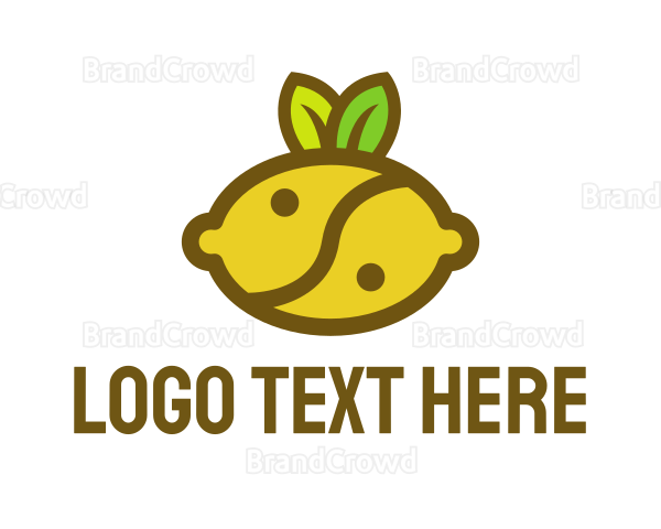 Yin Yang Lemon Fruit Logo