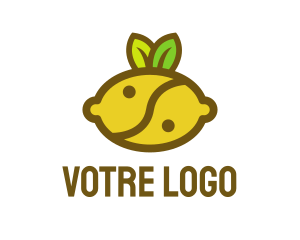Dragon Fruit - Yin Yang Lemon Fruit logo design