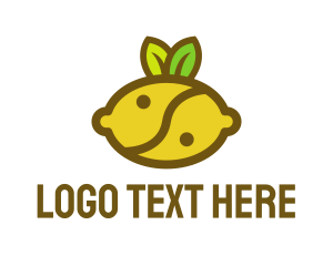 Vegetarian - Yin Yang Lemon Fruit logo design