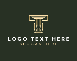 Enterprise - Business Column Letter T logo design